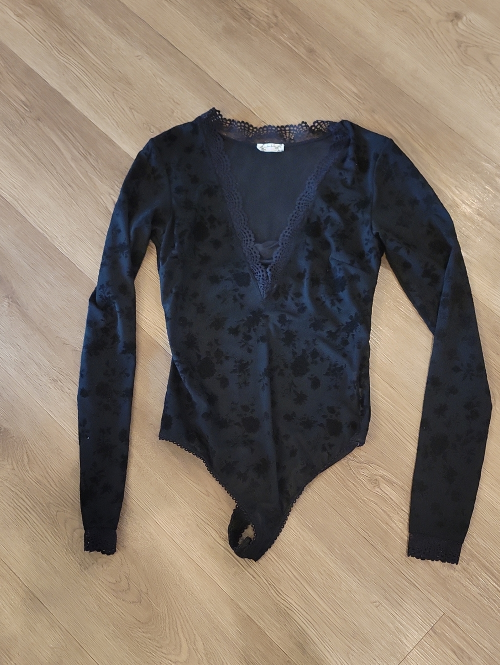 Free People Womens Long Sleeve V Bodysuit
